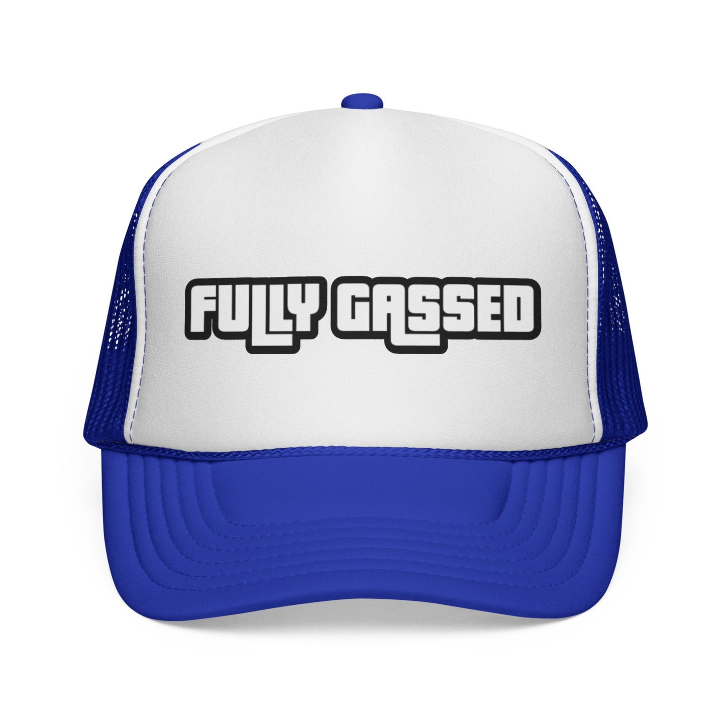 Fully Gassed Trucker Cap – Retro Bold Patch Hat for Motorheads & Road Trips