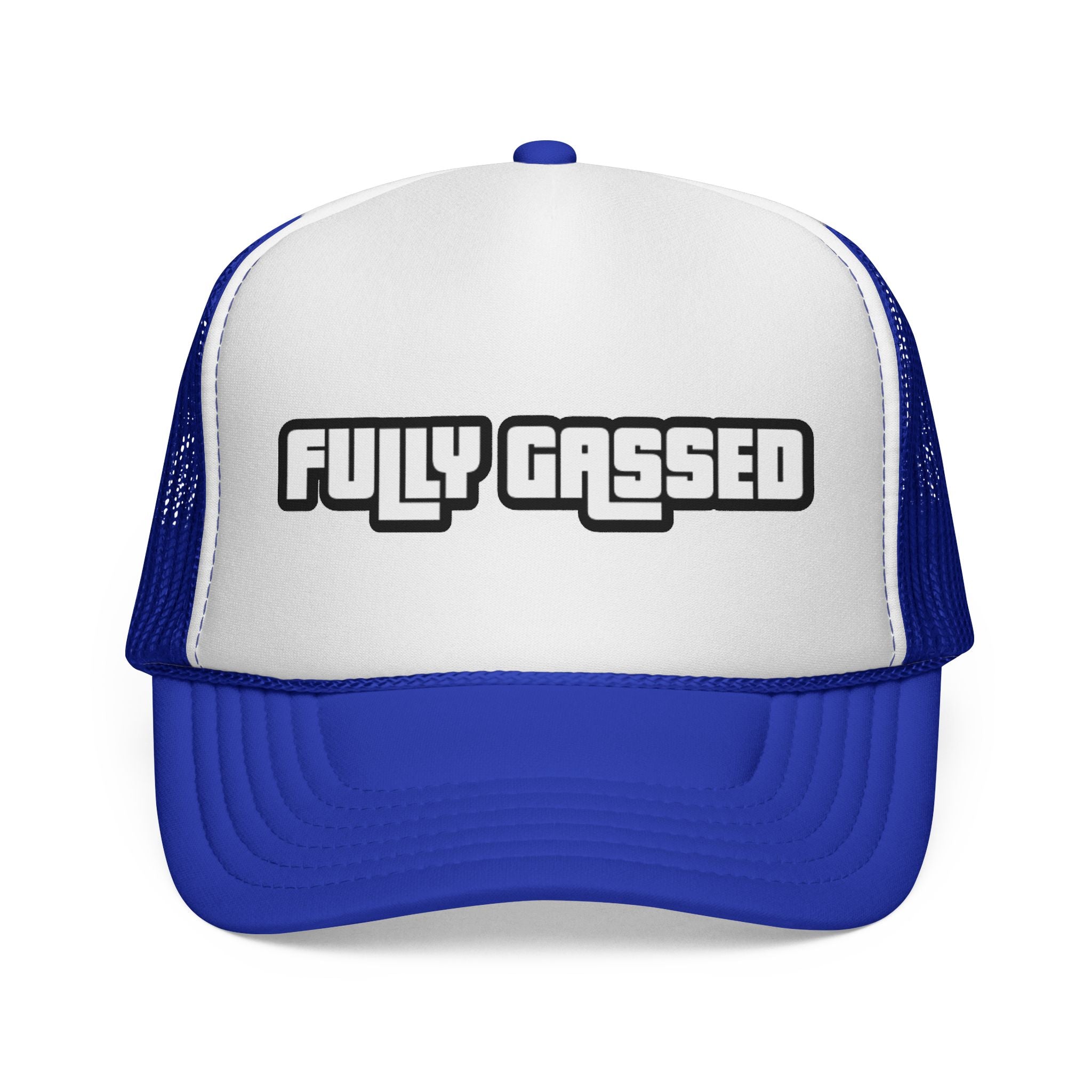 Fully Gassed Trucker Cap – Retro Bold Patch Hat for Motorheads & Road Trips