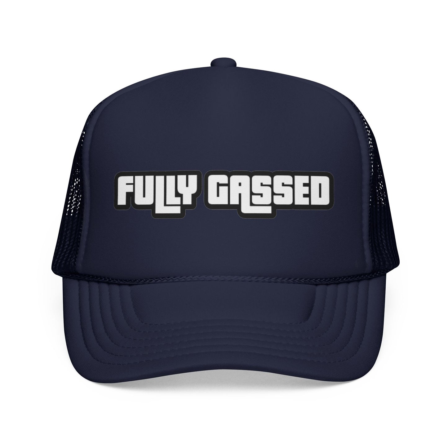 Fully Gassed Trucker Cap – Retro Bold Patch Hat for Motorheads & Road Trips
