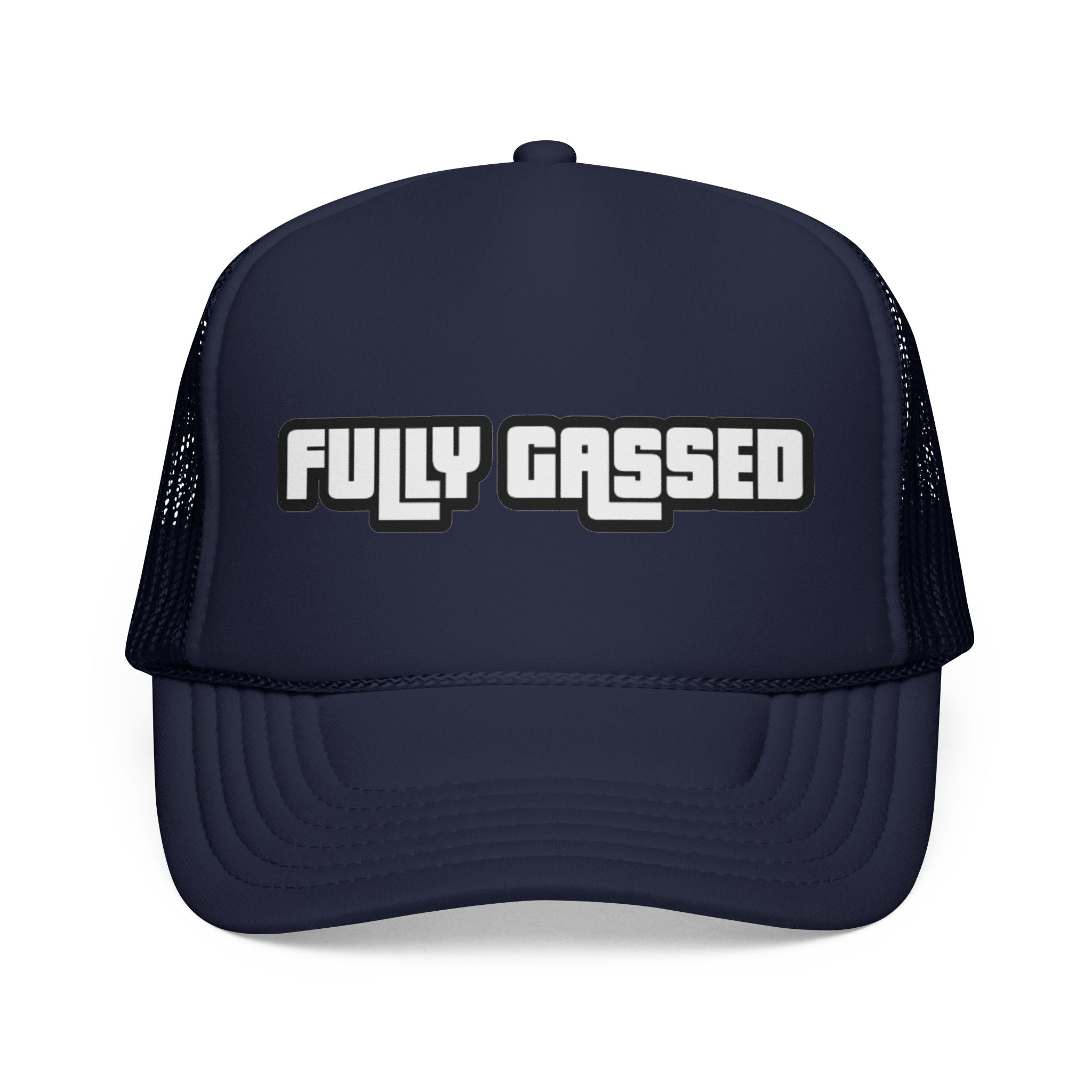 Fully Gassed Trucker Cap – Retro Bold Patch Hat for Motorheads & Road Trips