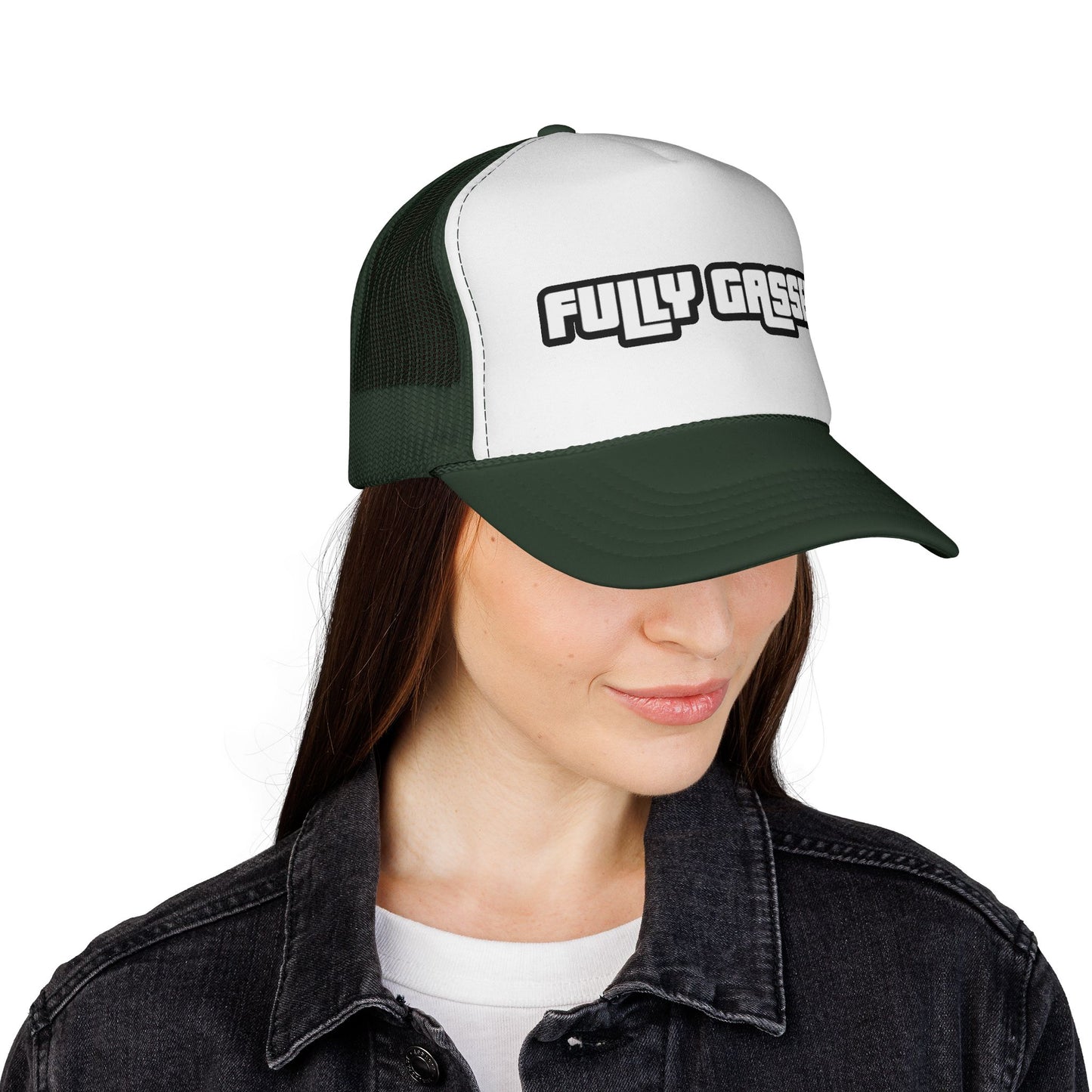 Fully Gassed Trucker Cap – Retro Bold Patch Hat for Motorheads & Road Trips