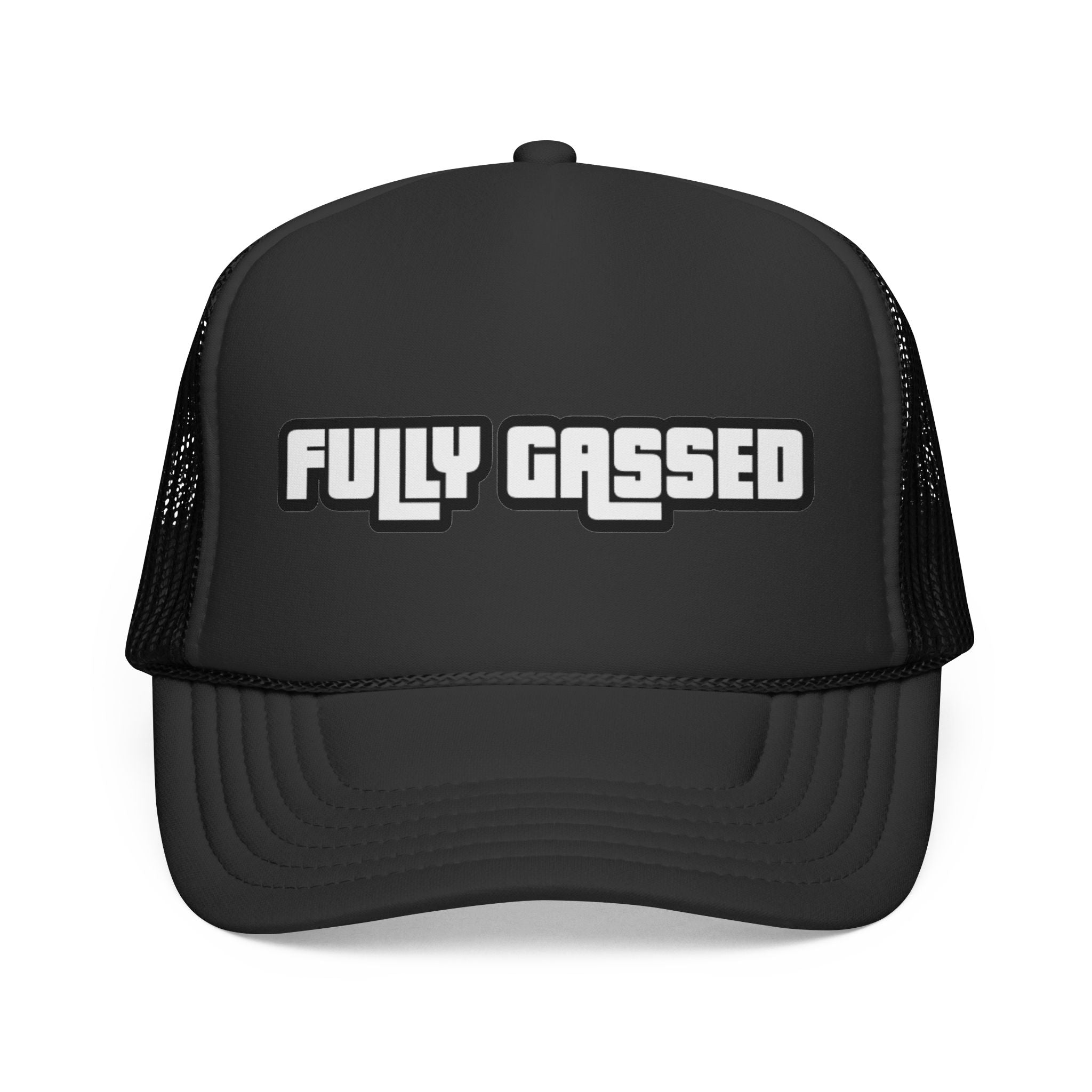 Fully Gassed Trucker Cap – Retro Bold Patch Hat for Motorheads & Road Trips
