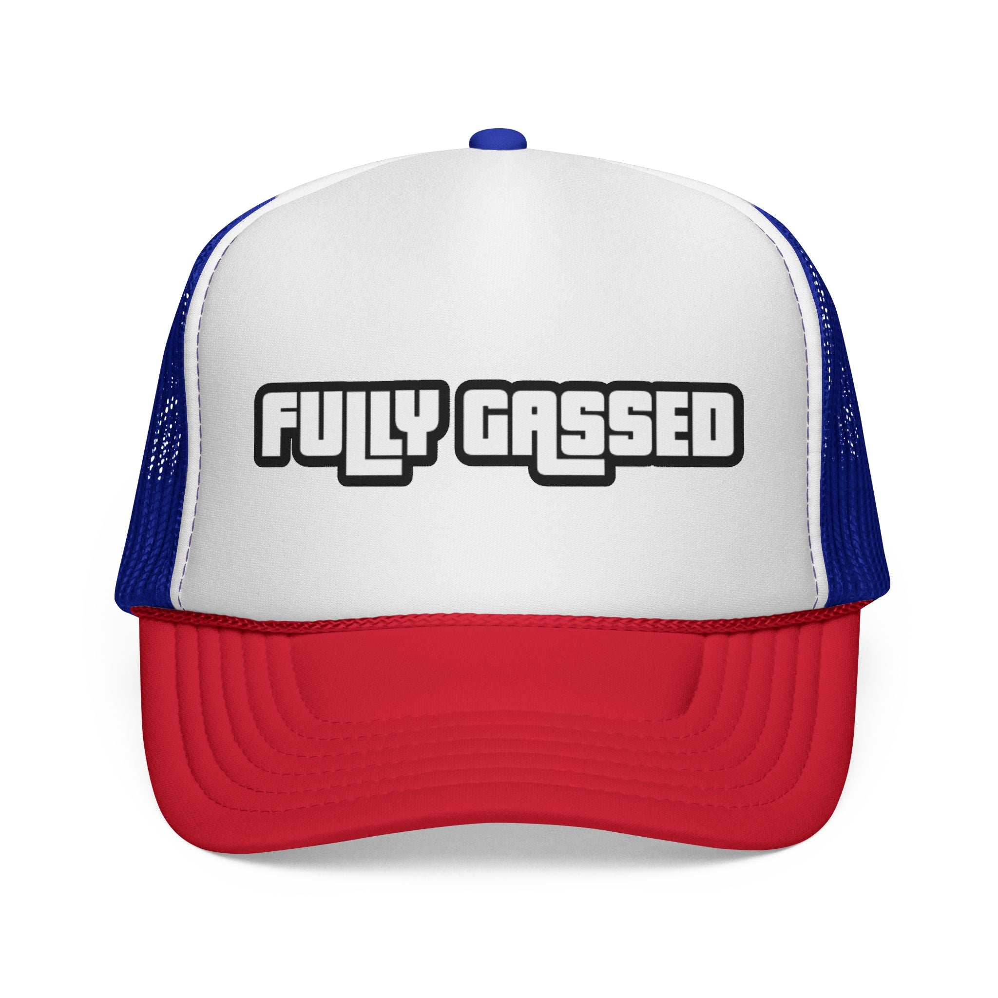 Fully Gassed Trucker Cap – Retro Bold Patch Hat for Motorheads & Road Trips