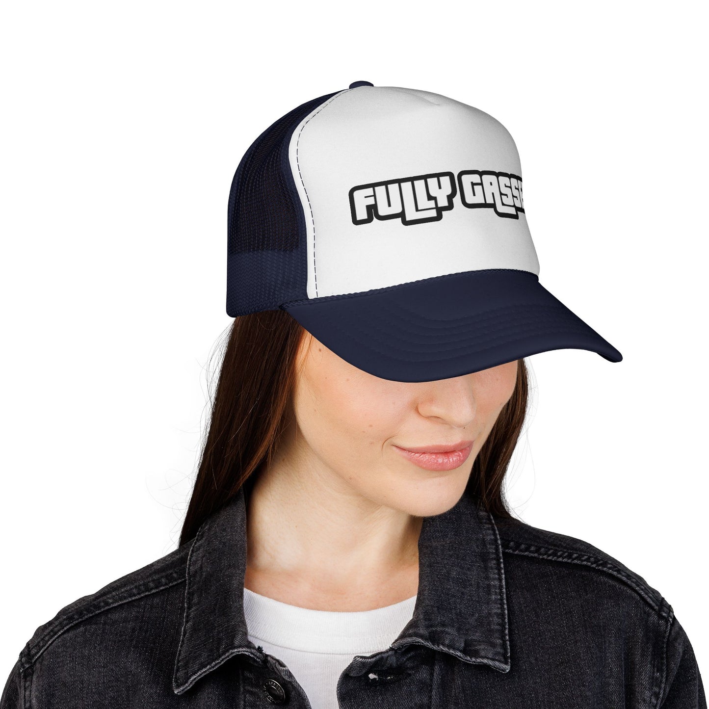Fully Gassed Trucker Cap – Retro Bold Patch Hat for Motorheads & Road Trips