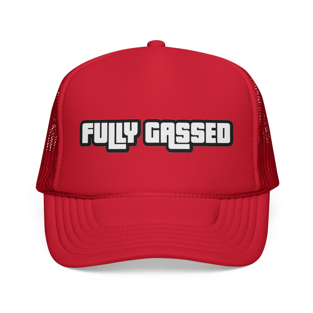 Fully Gassed Trucker Cap – Retro Bold Patch Hat for Motorheads & Road Trips