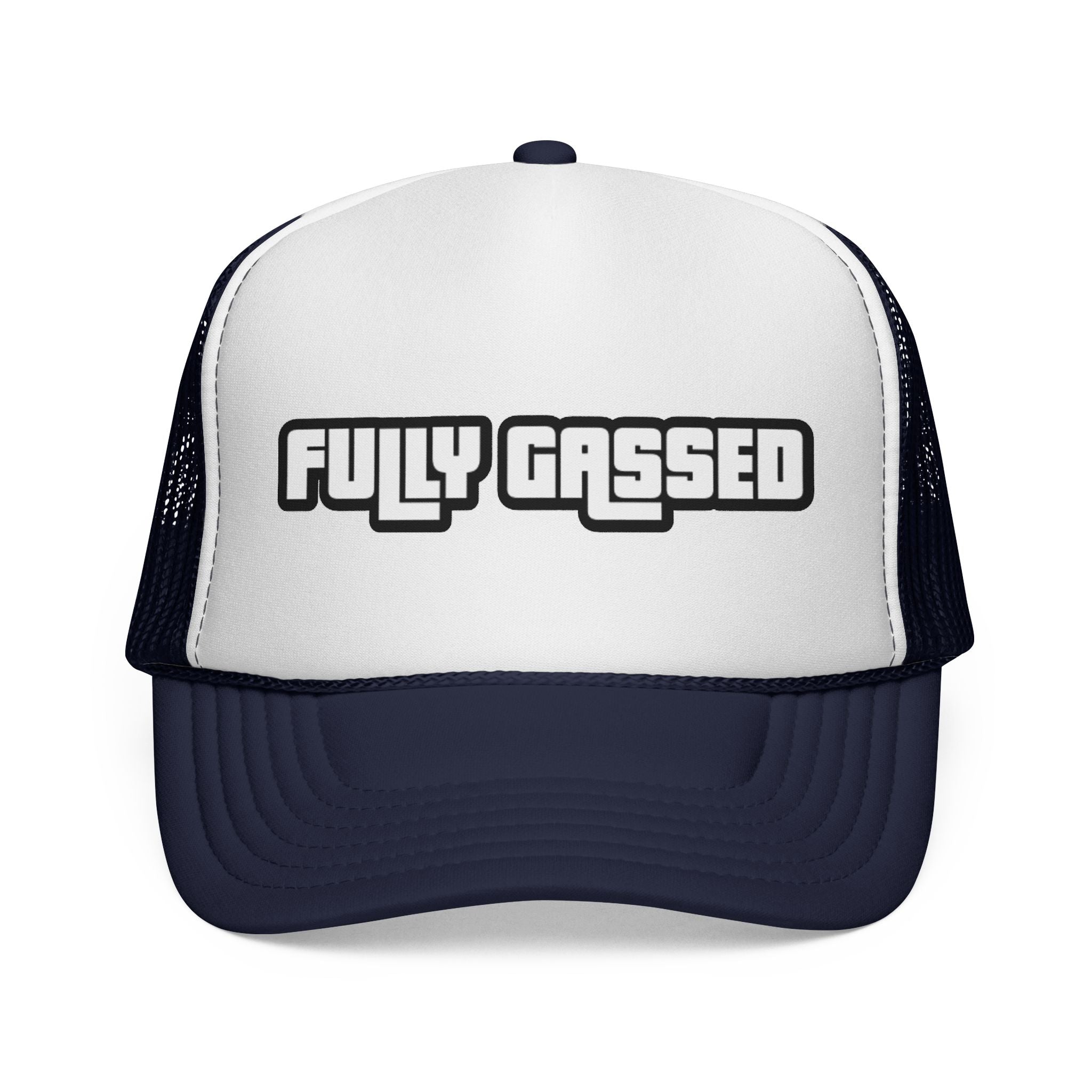Fully Gassed Trucker Cap – Retro Bold Patch Hat for Motorheads & Road Trips