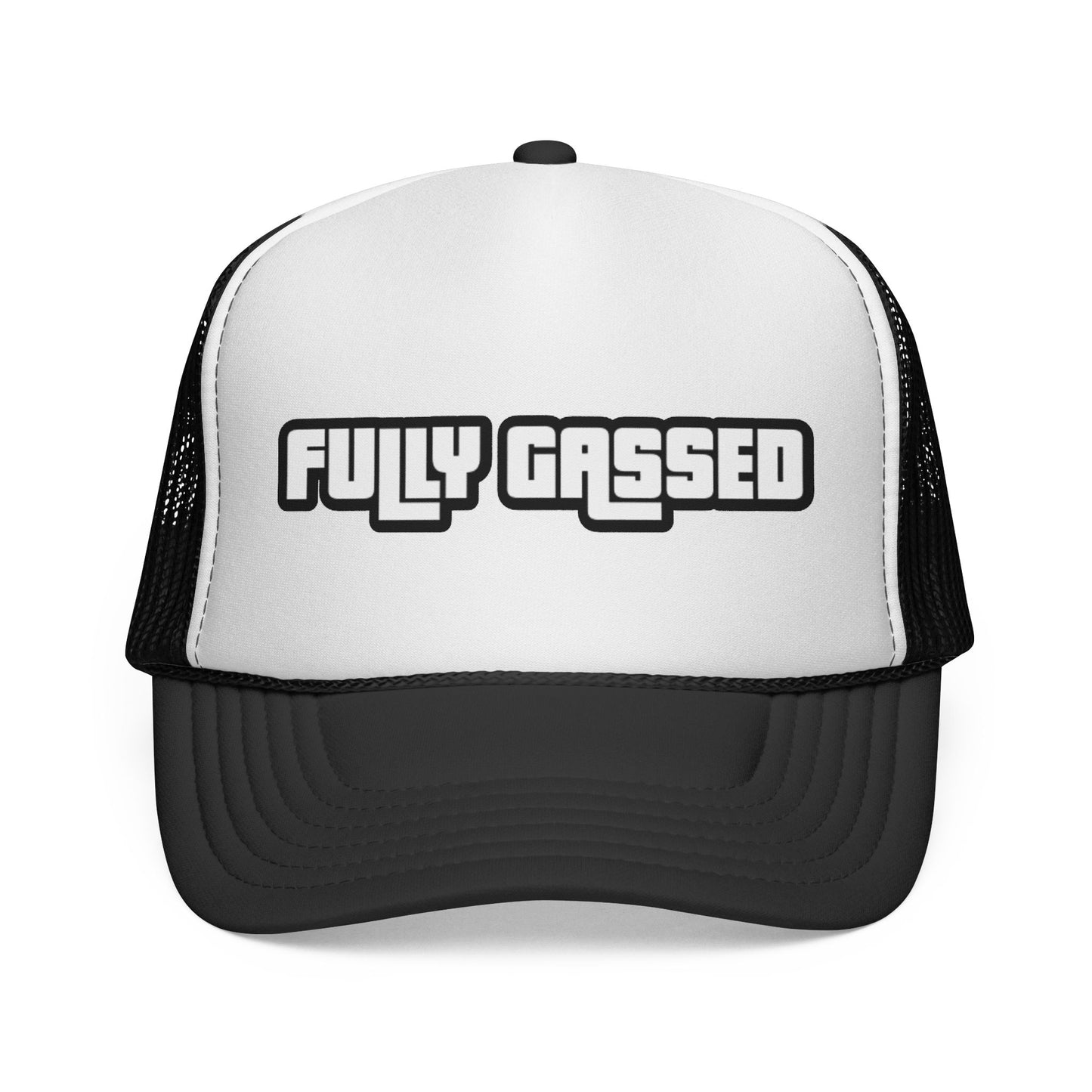 Fully Gassed Trucker Cap – Retro Bold Patch Hat for Motorheads & Road Trips