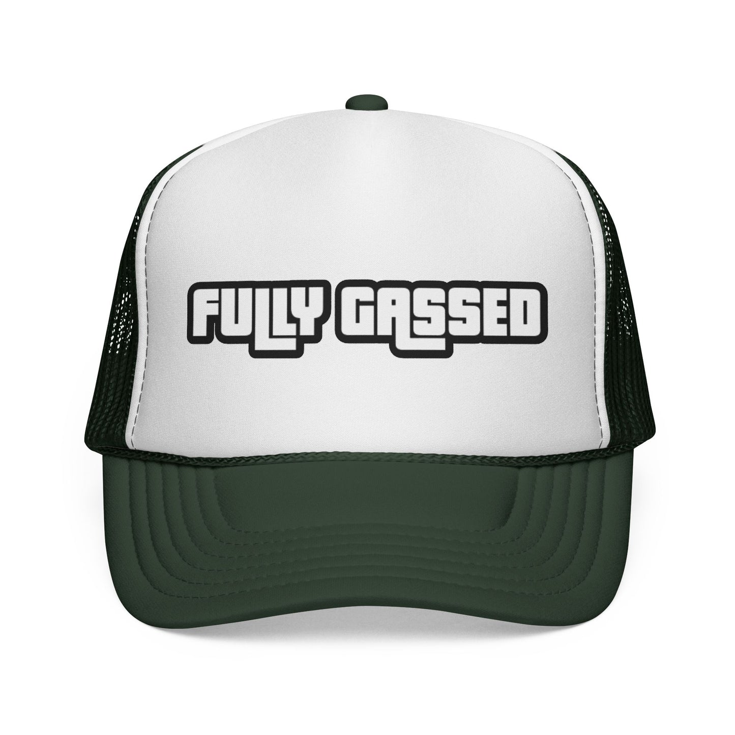 Fully Gassed Trucker Cap – Retro Bold Patch Hat for Motorheads & Road Trips