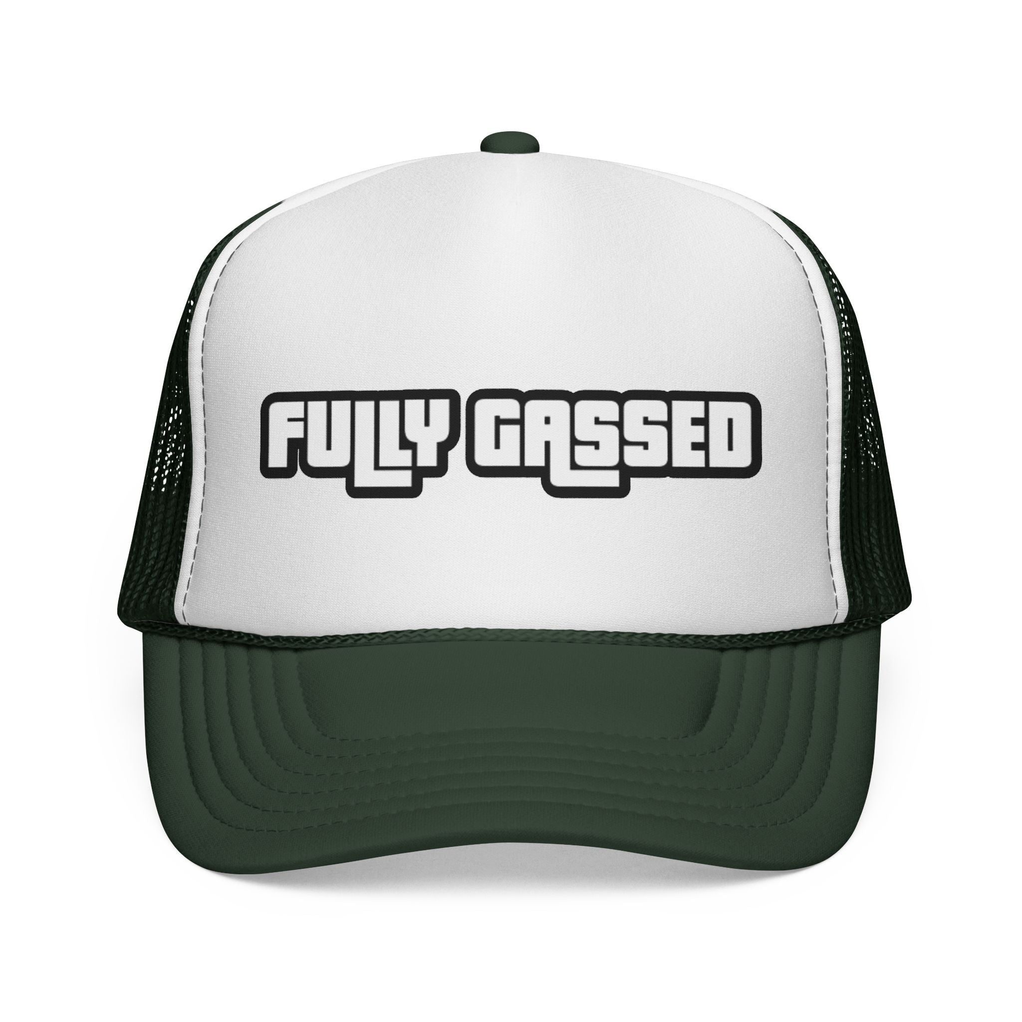 Fully Gassed Trucker Cap – Retro Bold Patch Hat for Motorheads & Road Trips
